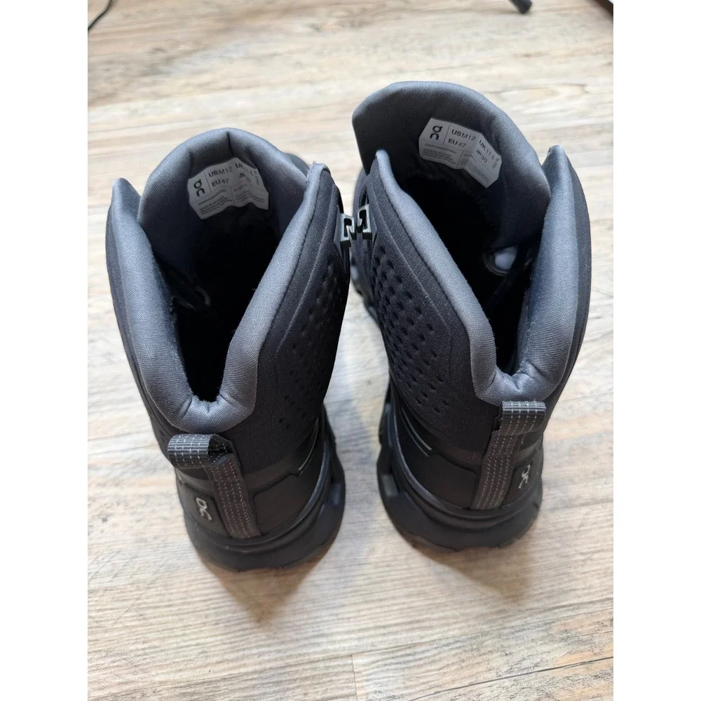 On Cloud Running Cloudrock Waterproof Hiking Boots Black Eclipse Mens 12 6399614